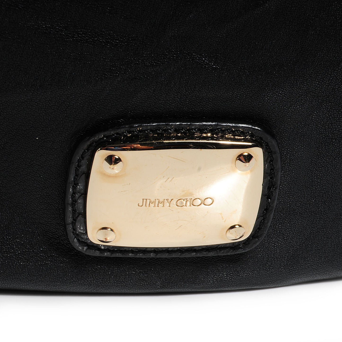 Snakeskin Biker Leather Small Sky Flower Hobo Black