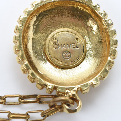 Chanel CC Sunburst Chain Pendant Necklace Gold 5 of 5