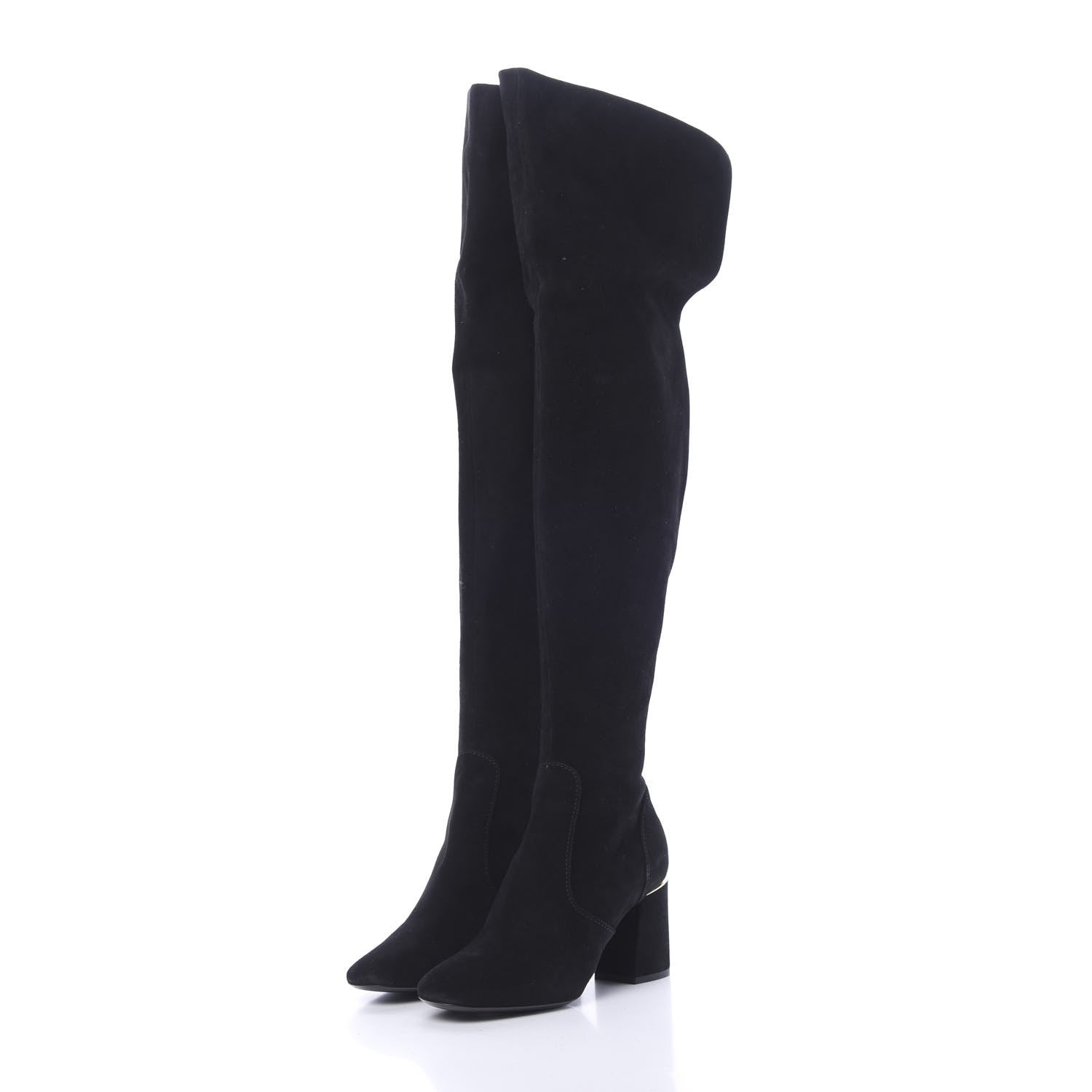 Louis Vuitton Suede Skyline Thigh High Boots 37.5 Black 3 of 9
