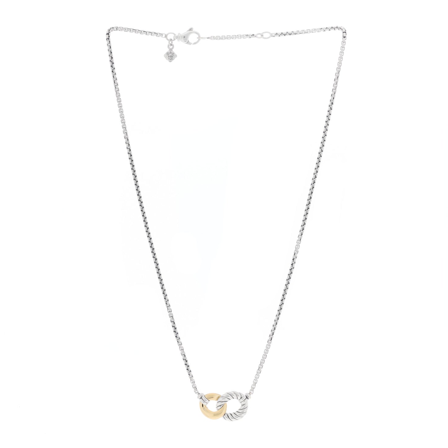 Sterling Silver 18K Yellow Gold Belmont Pendant Necklace