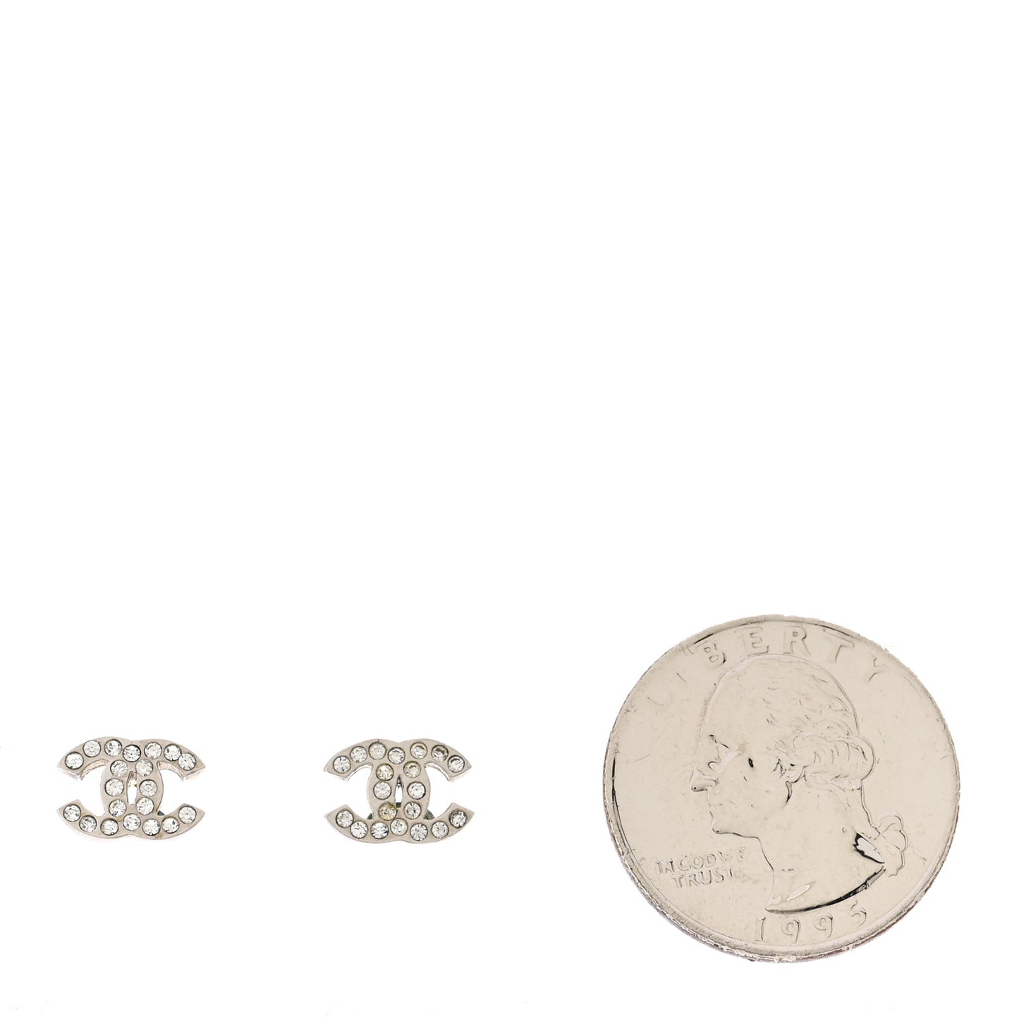 Crystal Mini CC Earrings Silver