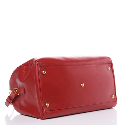 Saint Laurent Calfskin Classic Duffle 12 Red 4 of 12