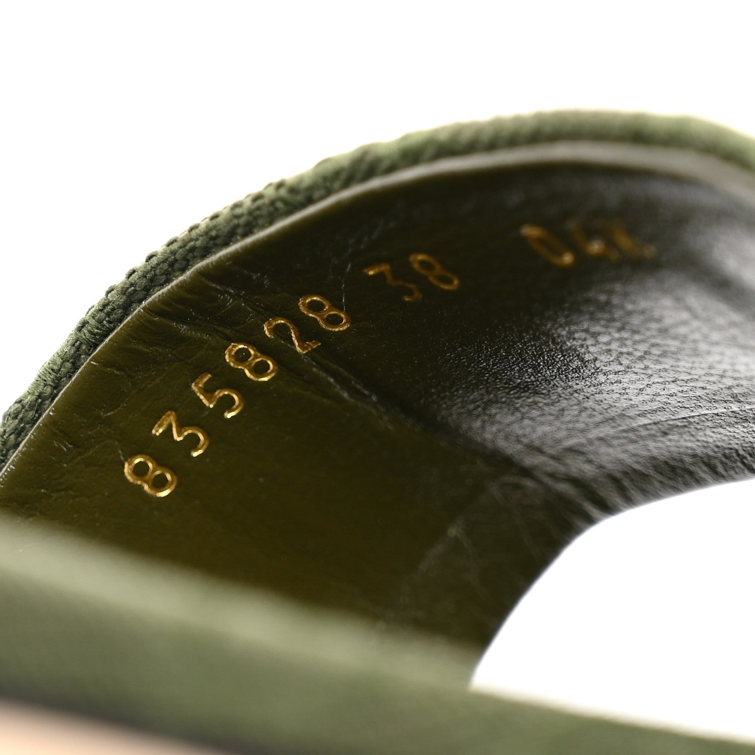 Gucci New Canvas Monogram GG Granada Kid Horsebit Slide Sandals 38 Dark Green 9 of 10