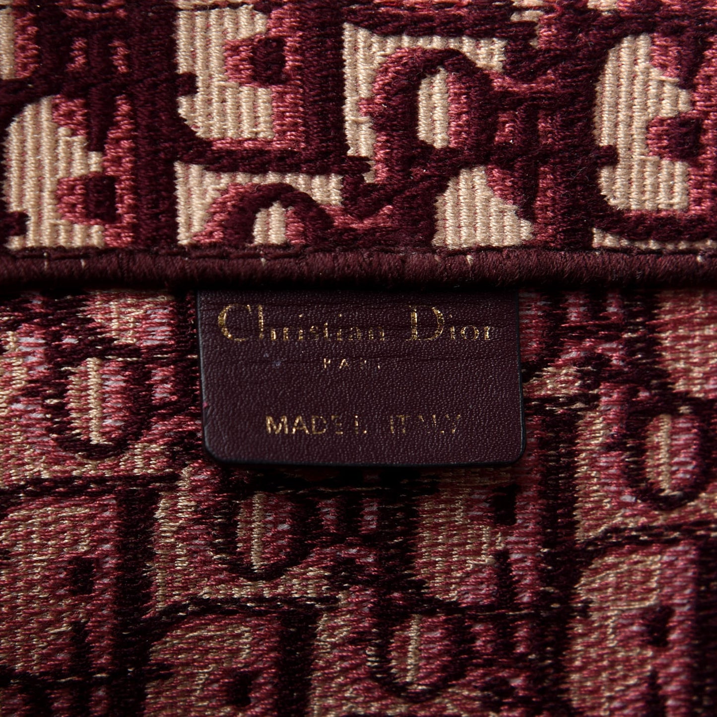 Oblique Medium Book Tote Burgundy Multicolor