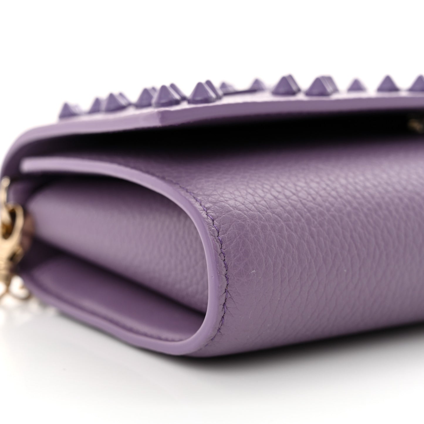 Calfskin Spikes Loubinthesky Paloma Clutch Parme