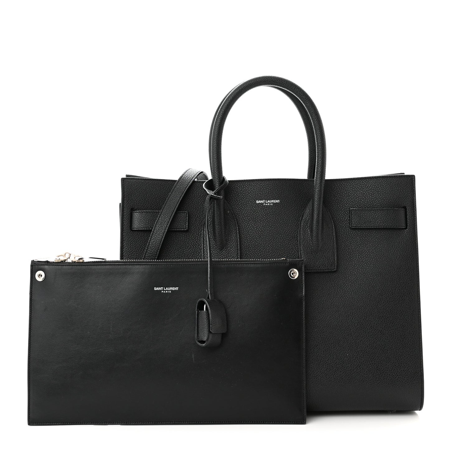 Grained Calfskin Small Sac De Jour Black