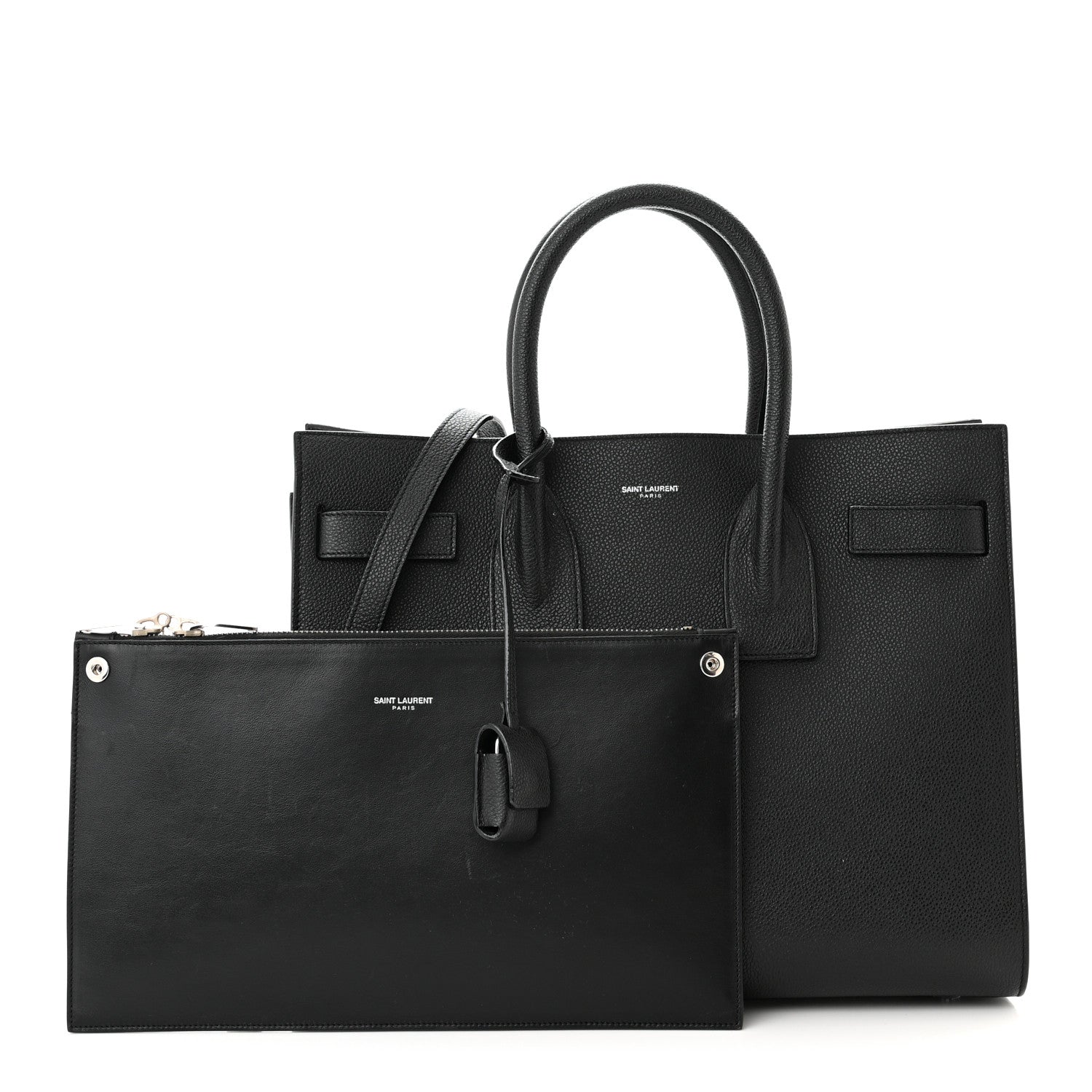 Saint Laurent Grained Calfskin Small Sac De Jour Black 1 of 13