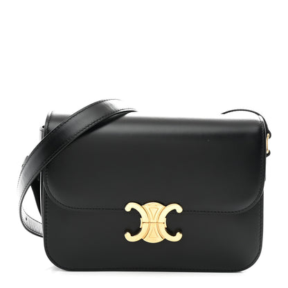 Celine Shiny Calfskin Medium Triomphe Black 1 of 10