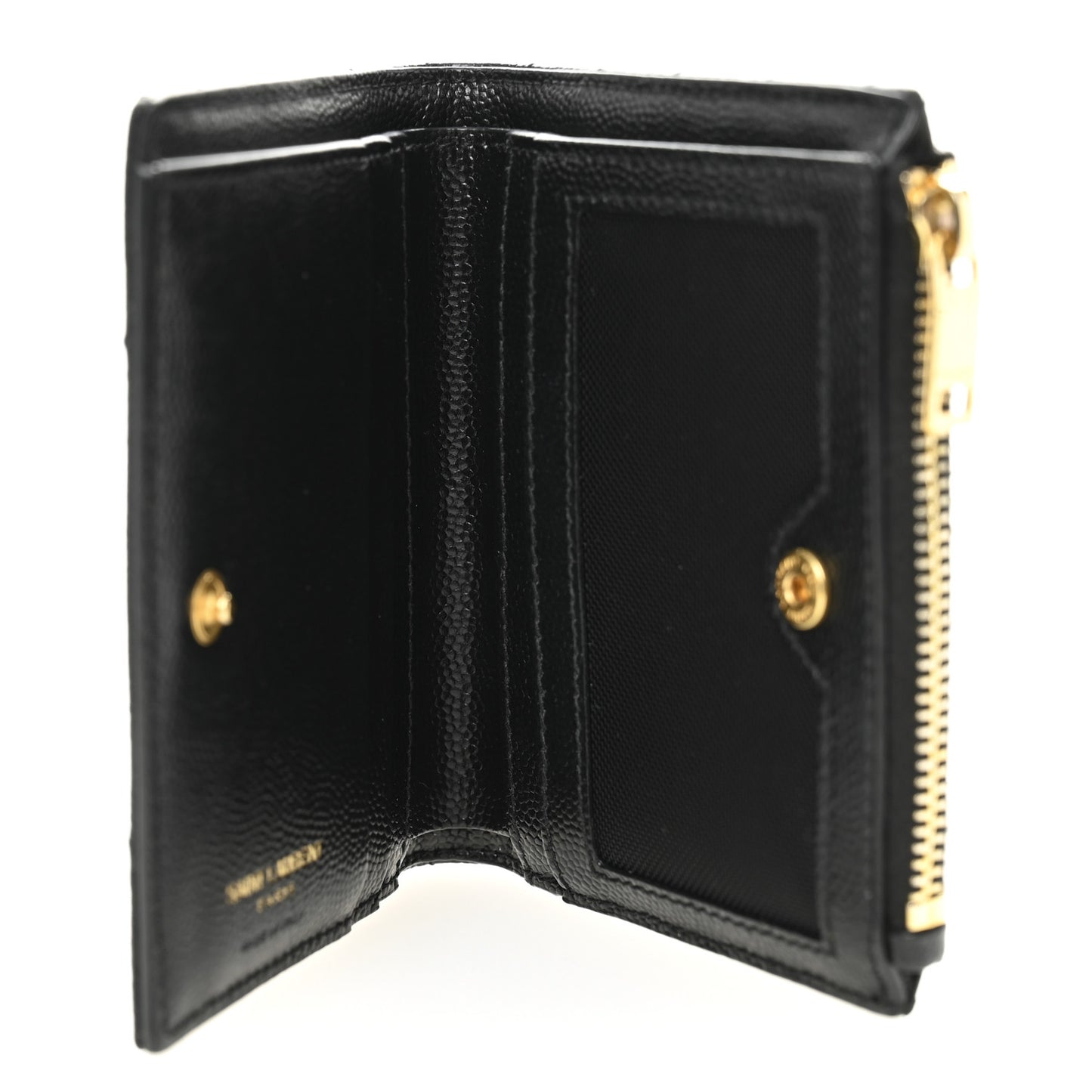 Grain De Poudre Matelasse Chevron Monogram Zipped Card Case Black