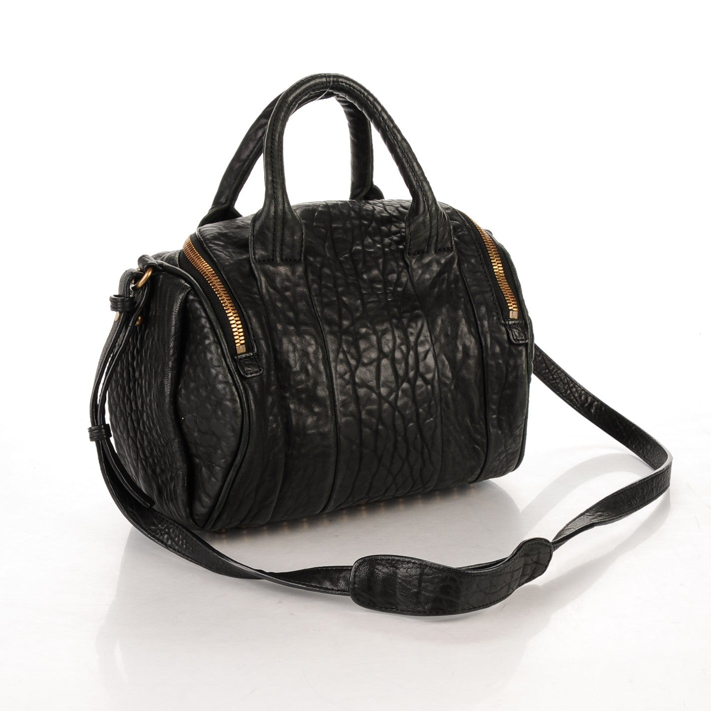 Alexander Wang Pebbled Lambskin Rockie Black Antique Brass Hardware 3 of 7