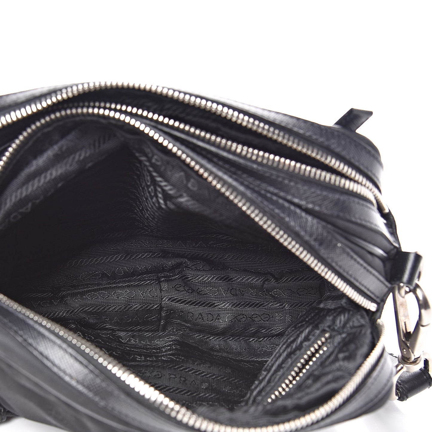 Tessuto Nylon Saffiano Shoulder Bag Black