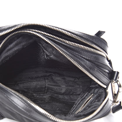 Prada Tessuto Nylon Saffiano Shoulder Bag Black 6 of 11