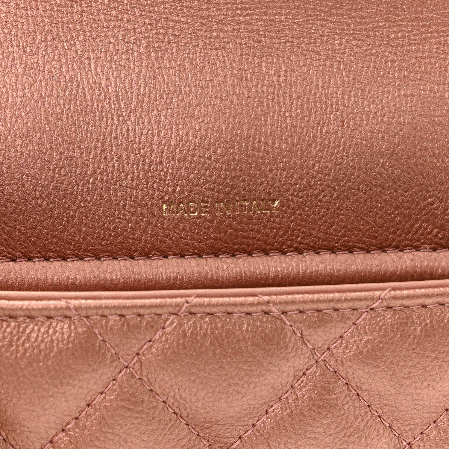 Chanel Metallic Grained Calfskin Quilted 2.55 Reissue Phone Holder With Chain Copper 8 of 13