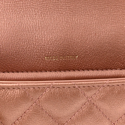 Chanel Metallic Grained Calfskin Quilted 2.55 Reissue Phone Holder With Chain Copper 8 of 13