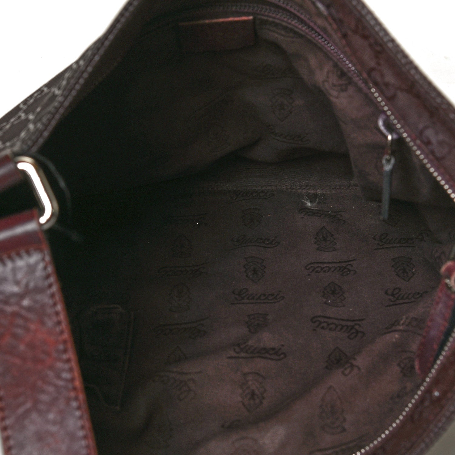 Gucci Imprime Monogram Medium Flat Messenger Bag Bordeaux 5 of 12