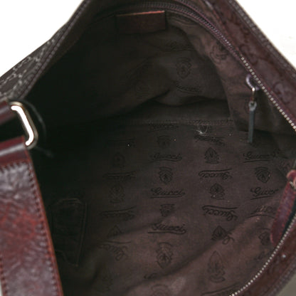 Gucci Imprime Monogram Medium Flat Messenger Bag Bordeaux 5 of 12