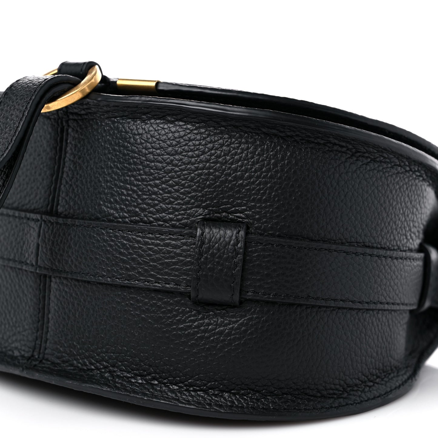 Calfskin Mini Marcie Round Crossbody Bag Black