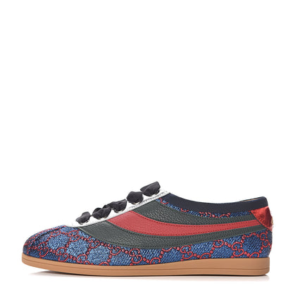 Gucci Lurex Calfskin Web GG Monogram Womens Falacer Sneakers 36.5 Iridescent Blue Iridescent Red Silver 1 of 12