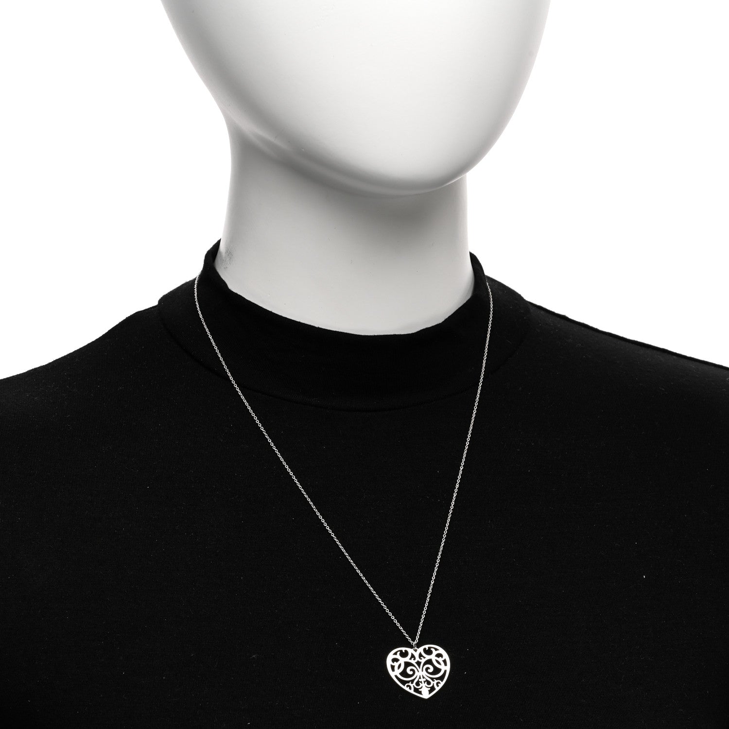 Tiffany Sterling Silver Enchant Heart Pendant Necklace 2 of 4
