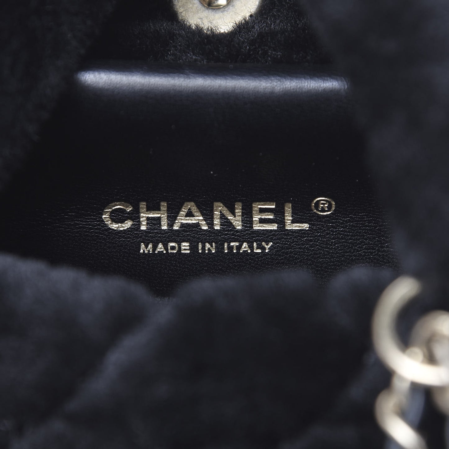 Lambskin Shearling Quilted CC Backpack Black