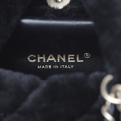 Chanel Lambskin Shearling Quilted CC Backpack Black 5 of 9