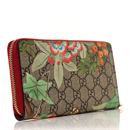 Gucci GG Supreme Monogram Tian Zip Around Wallet Beige Multicolor Red 3 of 9