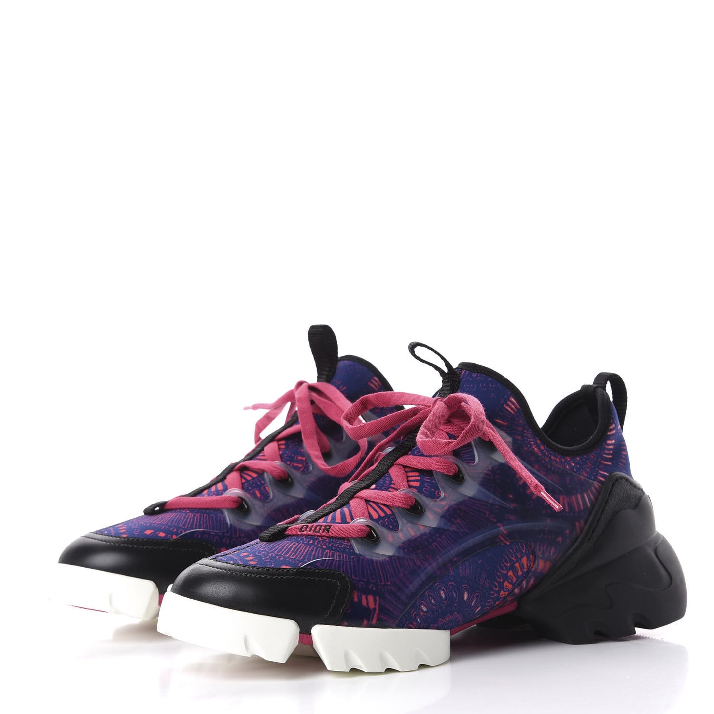 Technical Fabric Rubber Womens Fireworks D-Connect Sneakers 38.5 Deep Blue Pink