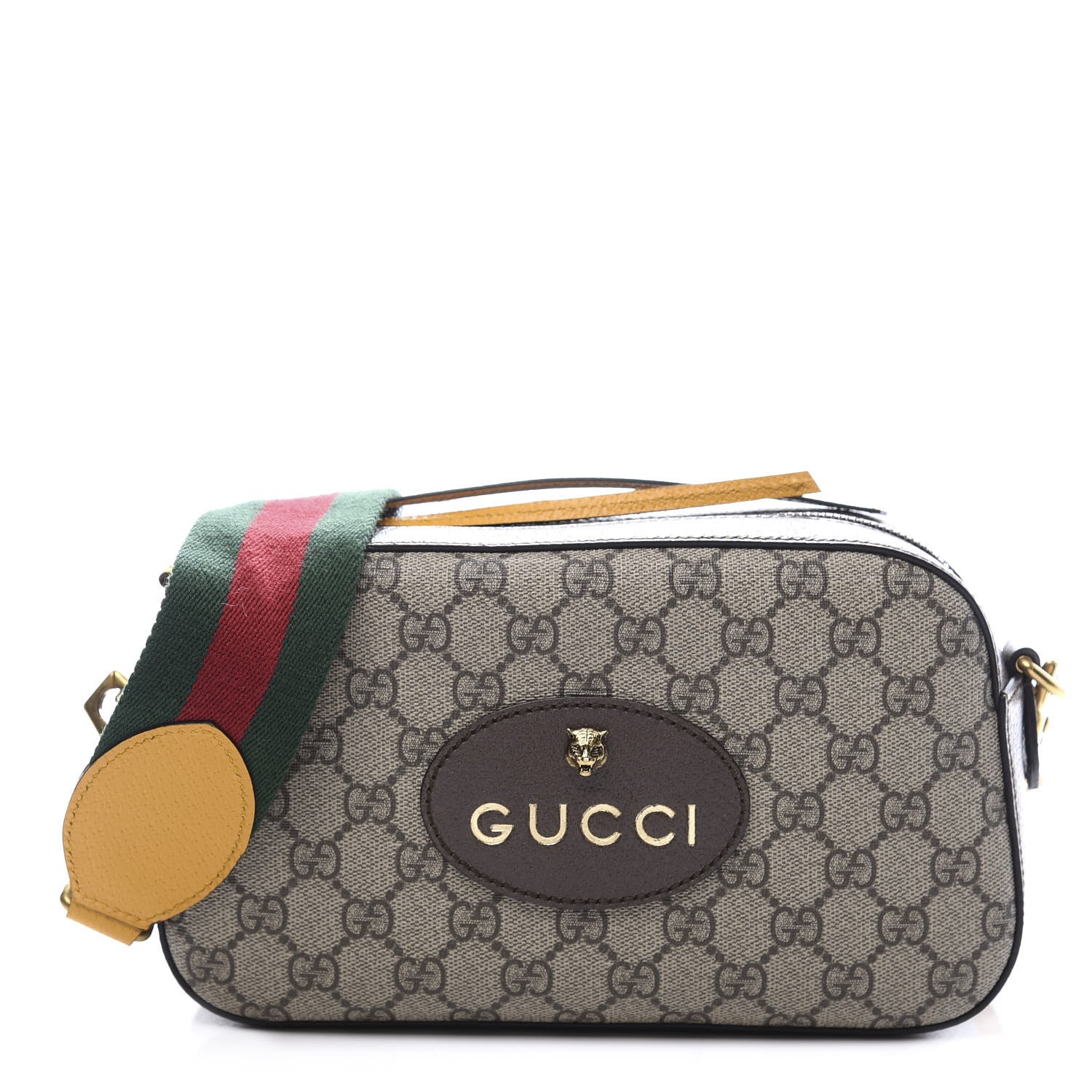 Gucci GG Supreme Monogram Web Neo Vintage Shoulder Bag Beige New Acero Crop 1 of 11