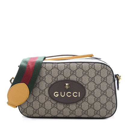 Gucci GG Supreme Monogram Web Neo Vintage Shoulder Bag Beige New Acero Crop 1 of 11