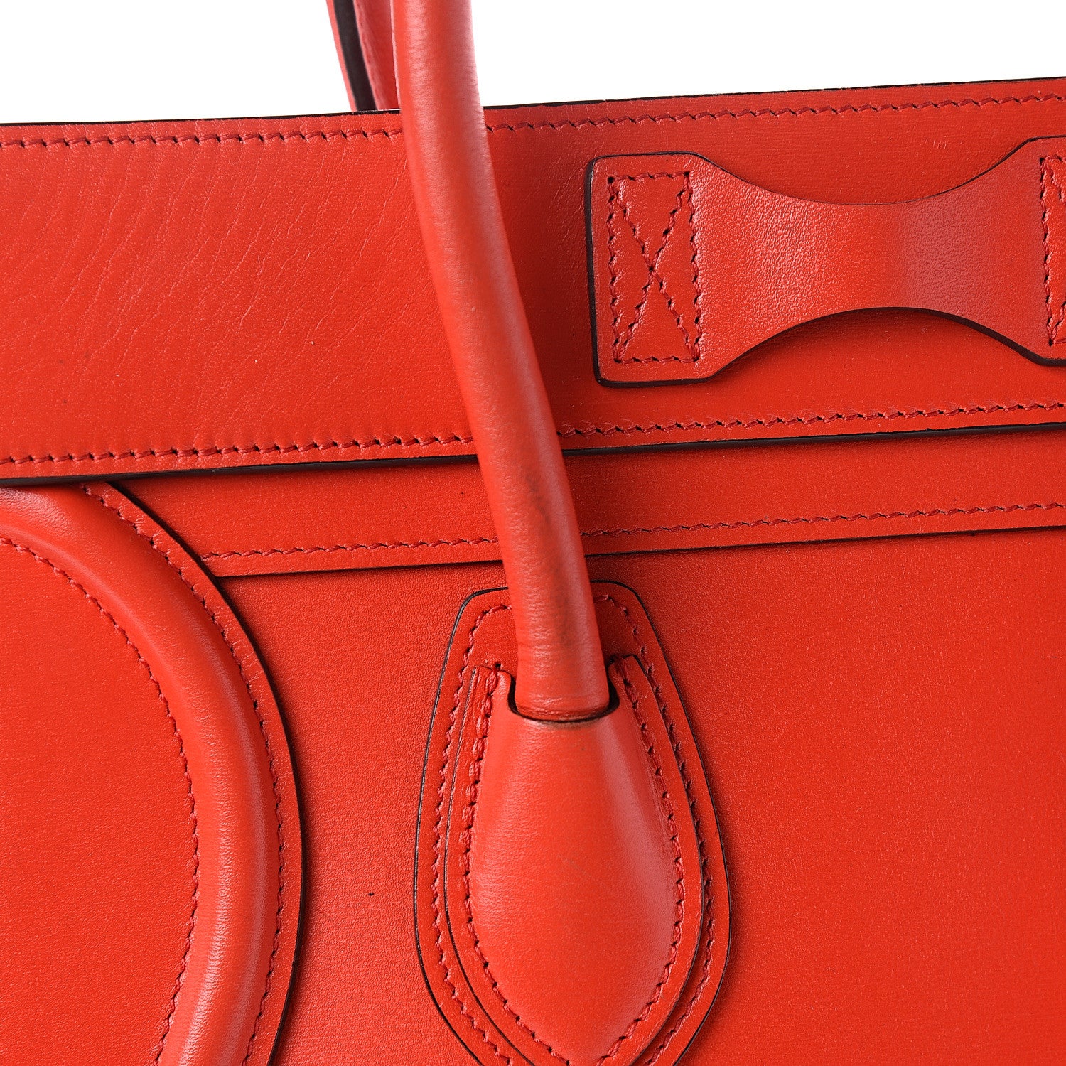 Celine Smooth Calfskin Micro Luggage Vermillion 9 of 11