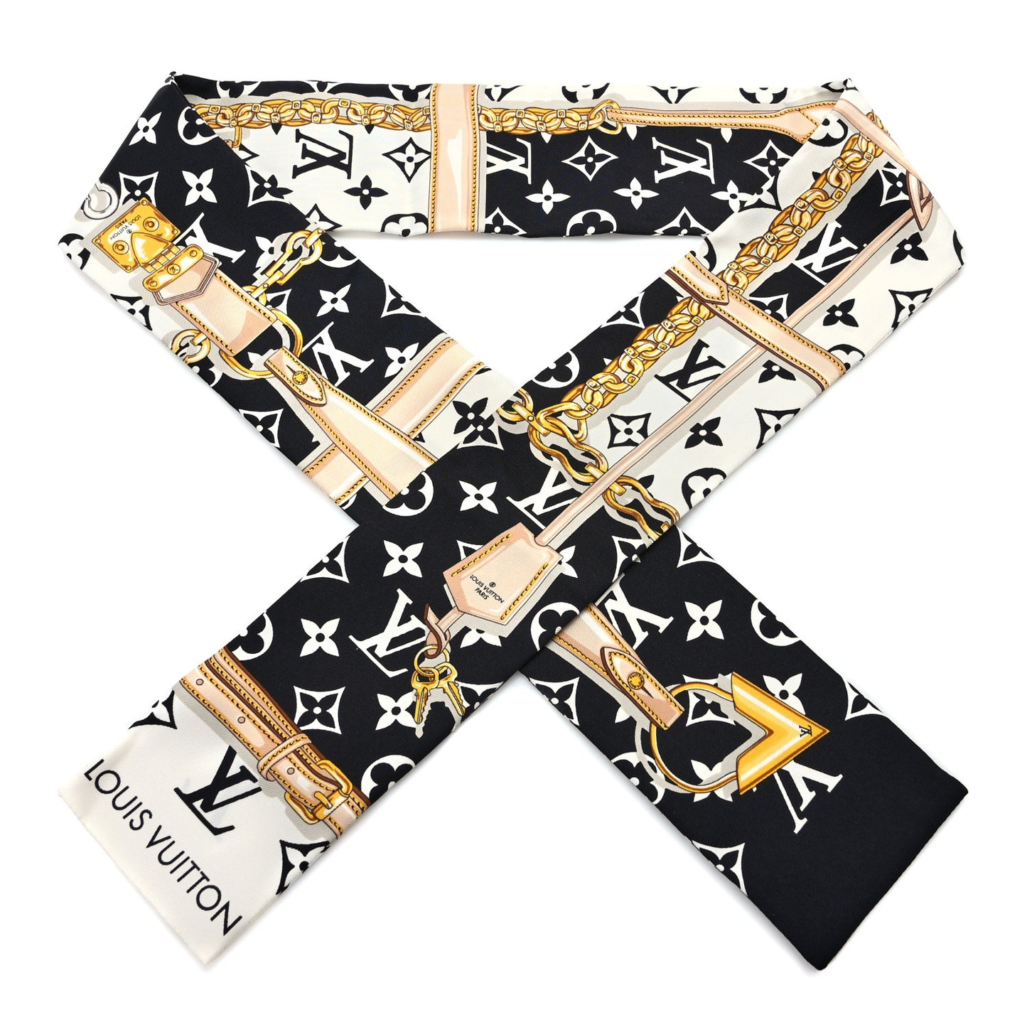 Silk Monogram Confidential Bandeau Black