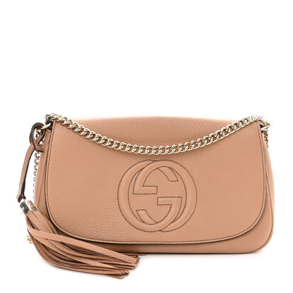 Gucci Pebbled Calfskin Medium Soho Flap Crossbody Camelia 1 of 11
