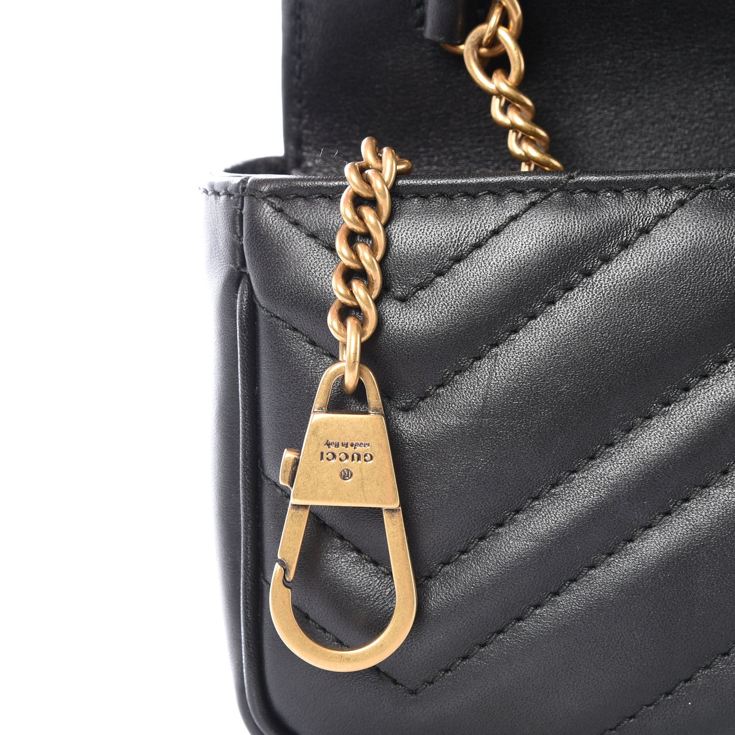 Calfskin Matelasse Super Mini GG Marmont Shoulder Bag Black