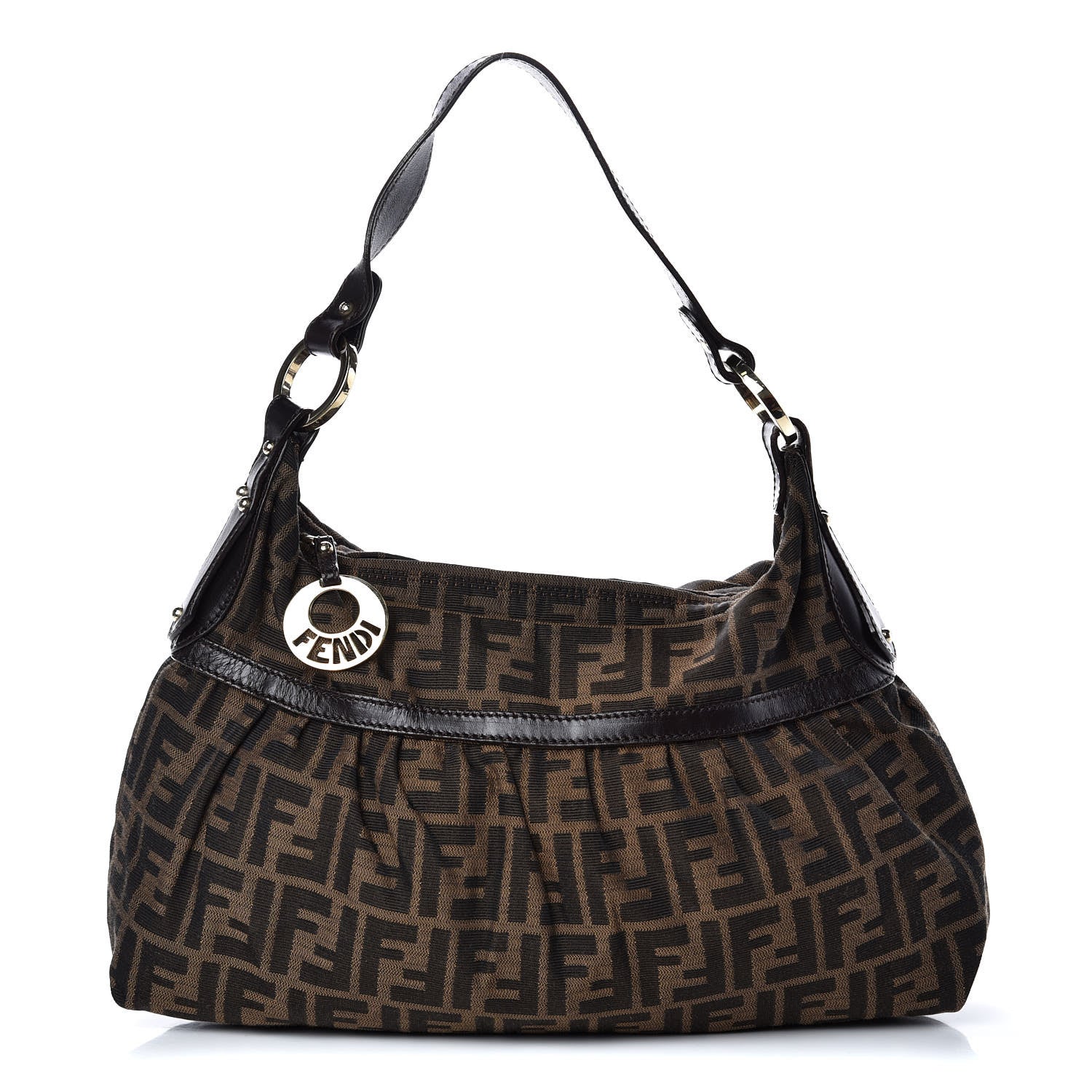 Fendi Zucca Cuoio Lucido Chef Hobo Tobacco Moro 1 of 9