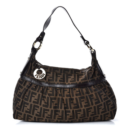 Fendi Zucca Cuoio Lucido Chef Hobo Tobacco Moro 1 of 9