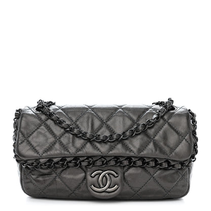 Chanel Calfskin Quilted Small Chain Me Flap Grey 1 of 12