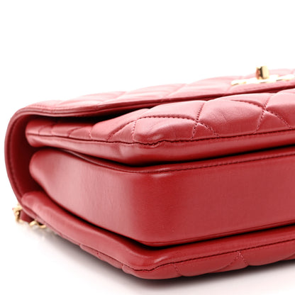 Chanel Lambskin Quilted Medium Trendy CC Flap Dual Handle Bag Red 10 of 11