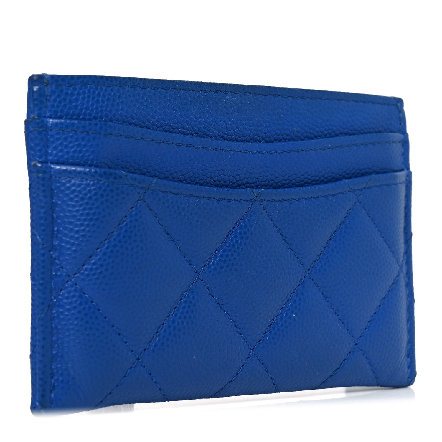 Chanel Caviar Quilted Card Holder Blue 3 of 11