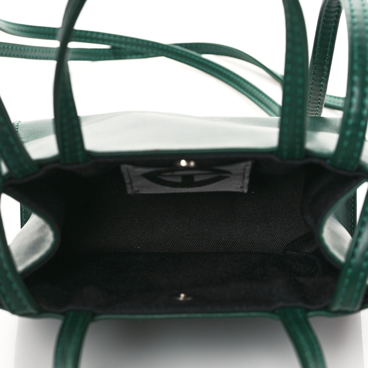 Vegan Leather Small Shopping Bag Dark Olive