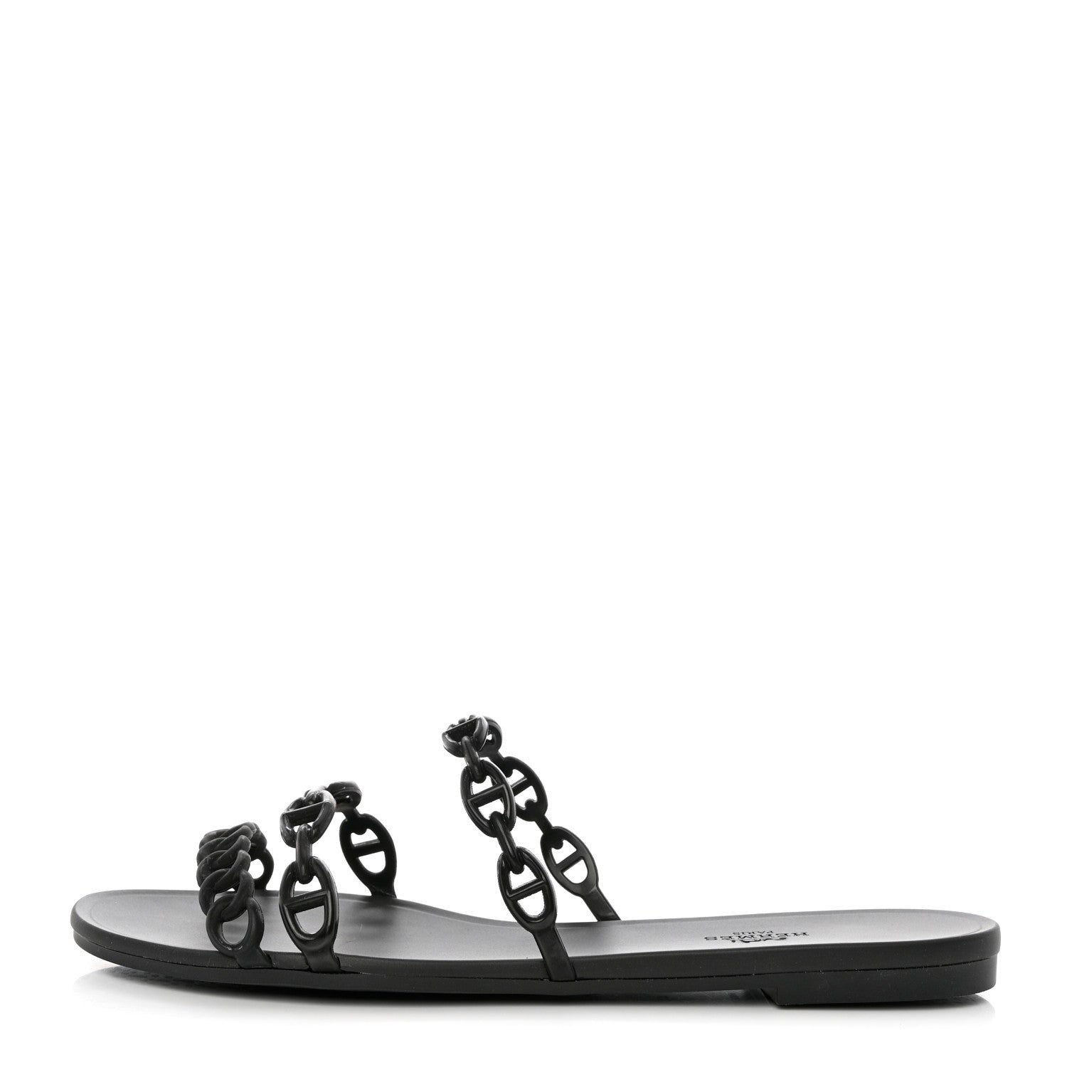 Hermes Rubber Chaine d'Ancre Rivage Sandals 41 Black 1 of 9