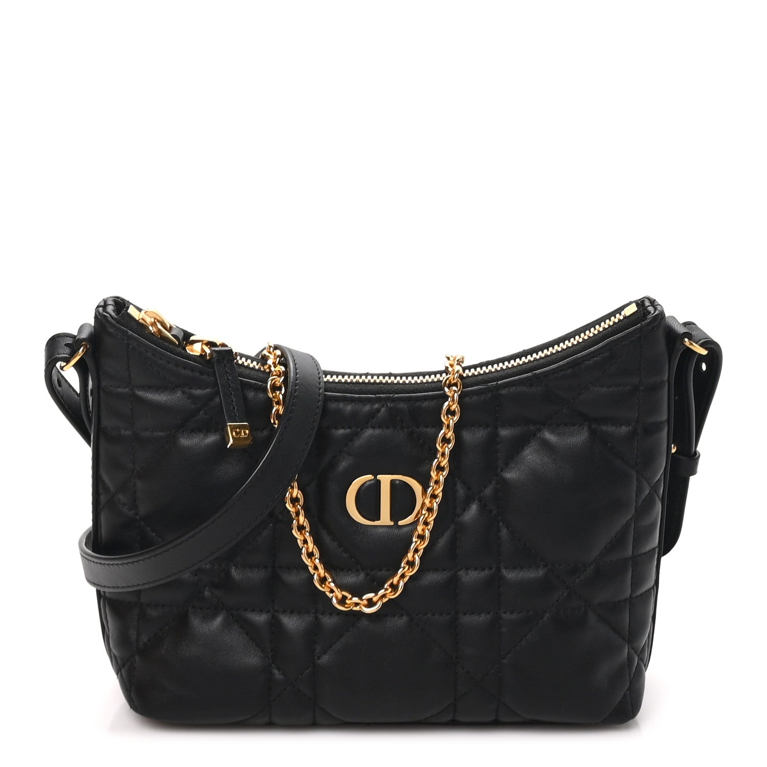 Christian Dior Calfskin Macrocannage Miss Caro Diorling Mini Bag with Chain Black 1 of 9