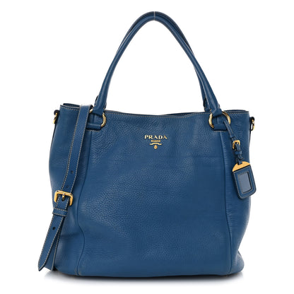 Prada Vitello Daino Shopping Tote Cobalto 1 of 14