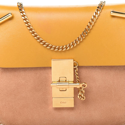 Chloe Suede Smooth Calfskin Mini Drew Shoulder Bag Wet Sunflower 9 of 9