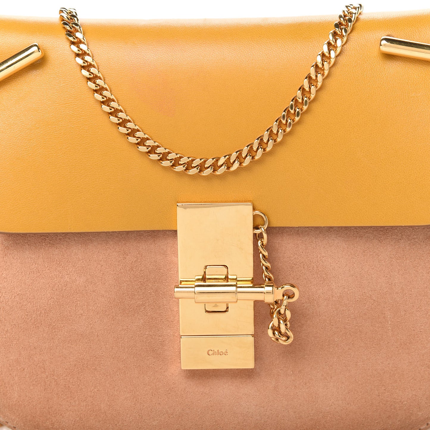 Suede Smooth Calfskin Mini Drew Shoulder Bag Wet Sunflower