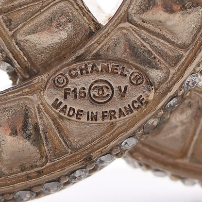 Chanel Baguette Crystal CC Brooch Gold 4 of 5