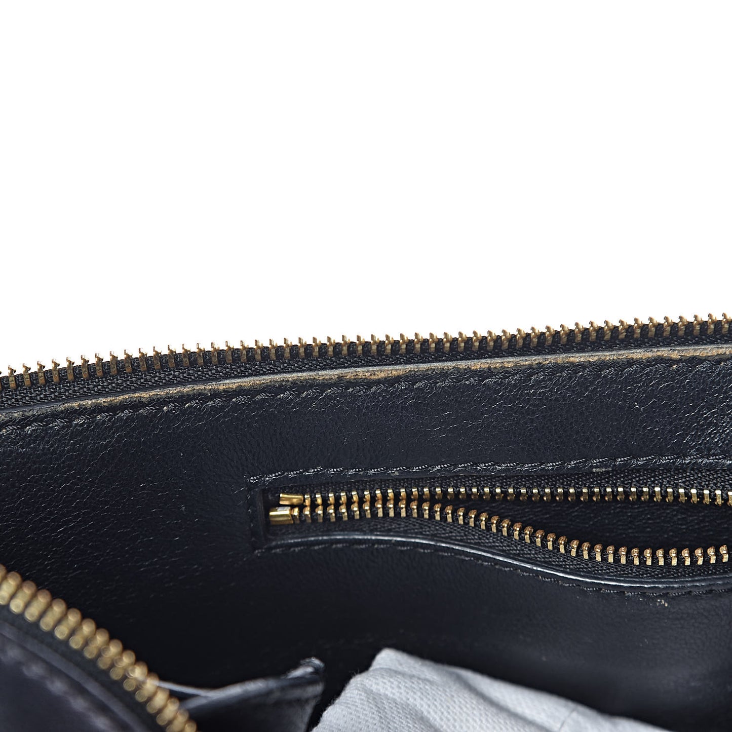 Smooth Calfskin Medium Bi-Color Edge Shoulder Bag Black Cream