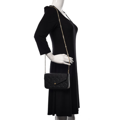 Louis Vuitton Empreinte Pochette Felicie Chain Wallet Black 2 of 12