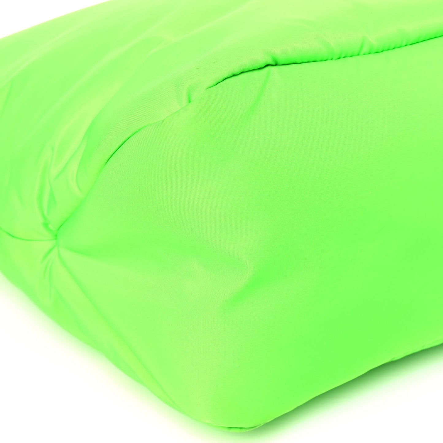 Tessuto Nylon Soft Padded Medium Shopping Tote Verde Fluo