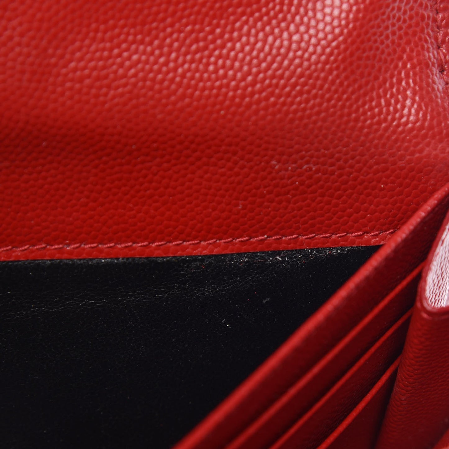 Grain De Poudre Matelasse Chevron Monogram Flap Wallet Red