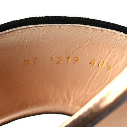 Christian Dior Canvas Lurex Embroidered Dway Flat Slide Sandals 40.5 Black Gold 6 of 9